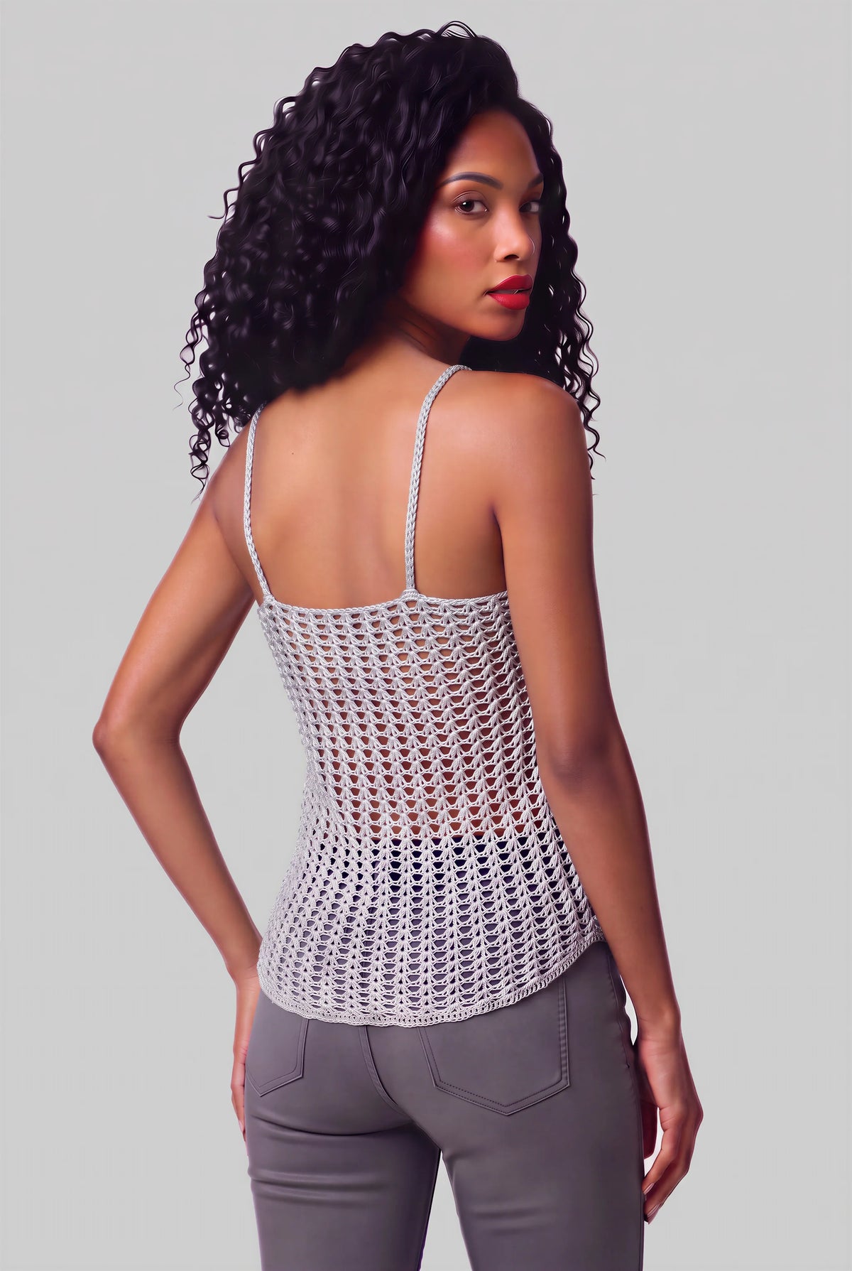 Haut Ancla bustier crochet argent — vue du dos — Création Cachalabibi