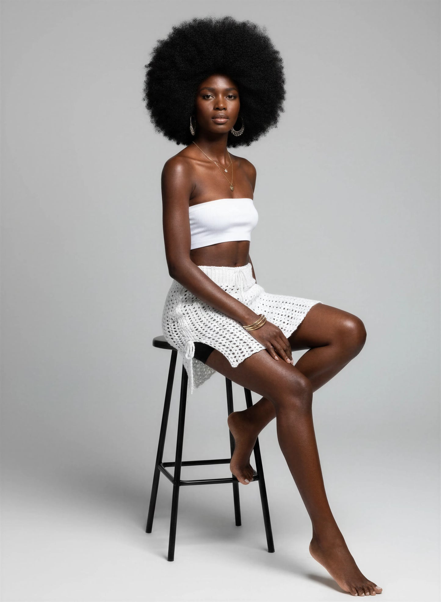 Jupe crochet fait main Gonnabianca blanc filet cœurs ajourés mini pose assise ceinture haute cordon – Cachalabibi