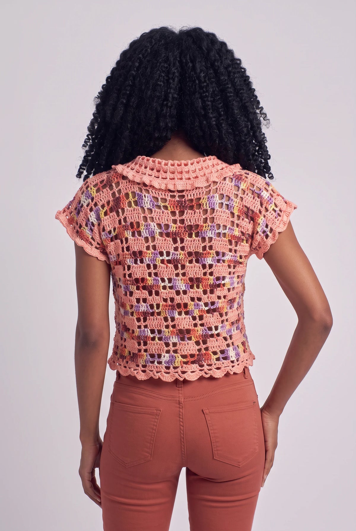 Pull Pescarossa crochet fait main — vue dos — Cachalabibi