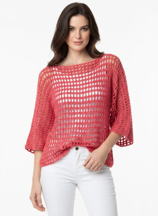 Pull manches 3/4 Piazza - crochet fait main - Taille 38/40