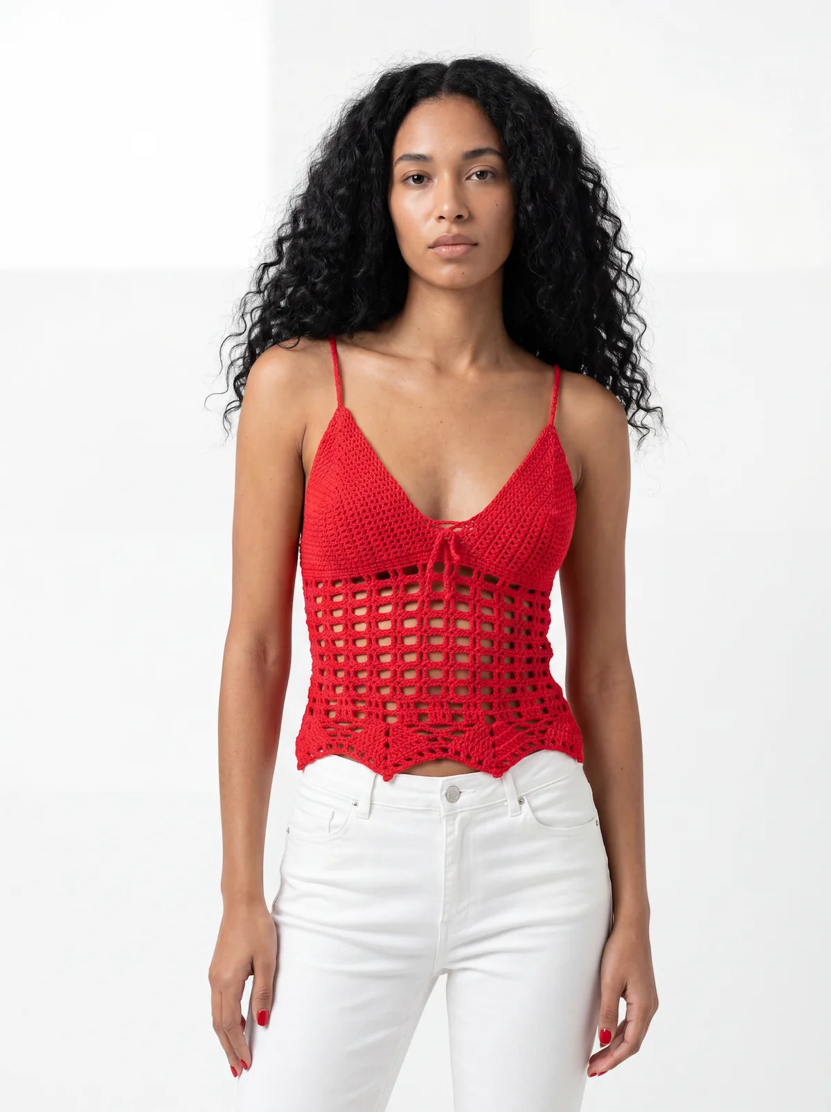 Top dos nu femme Rossomar - rouge - Crochet fait main - Taille 36