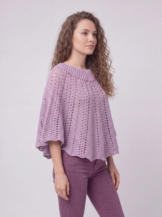 Poncho femme Violyne - Lilas - Taille unique
